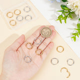 Unisex 304 Stainless Steel Hoop Earrings, Manual Polishing Huggie Earrings, Golden & Stainless Steel Color, 16x2mm, Pin: 0.7mm, Inner Diameter: 12mm, 2colors, 4pairs/color, 8pairs/box