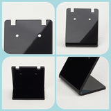 24Pcs Organic Glass Slant Back Earring Display Stands, Rectangle, Black, 35x34x27mm