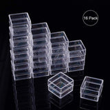 Polystyrene Plastic Bead Containers, Cube, Clear, 3x3x2.2cm