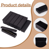 Kraft Paper Jewelry Boxes, Necklace/Watch Boxes, with Sponge, Rectangle, Black, 18x4.5x3.3cm