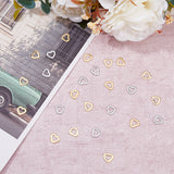 80Pcs 2 Colors 201 Stainless Steel Linking Rings, Heart, Mixed Color, 11x10x1mm, 40pcs/color