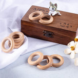 Beech Wood Linking Rings, Teething Ring, Baby Teether Toys, with Vacuum Bag, BurlyWood, 40mm, Inner Diameter: 22.5mm, 10pcs/set