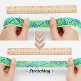 9 Yards 3 Colors Ethnic Style Flat Polyester Elastic Rubber Cord/Band, Triangle Print Jacquard Stretchy Band, Webbing Garment Sewing Accessories, Mixed Color, 25mm, 3 yards/color