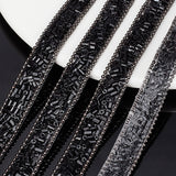 Hotfix Rhinestone Tape, with Glass Tube Beads, for Costume Accessories, Belt Decoration, Black, 10x2mm