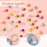 120Pcs 12 Colors Glass Charms, Faceted Rondelle, with Iron Loops, Platinum, 12x8mm, Hole: 3.6mm, 10Pcs/color