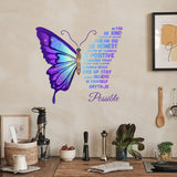 PVC Wall Stickers, Wall Decoration, Butterfly Pattern, 770x320mm