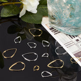 Brass Linking Rings, Teardrop, Golden & Silver, 74x72x17mm, 300pcs/box