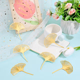 Acrylic Mirror Cake Toppers, Cake Insert Cards, for Cake Decoration, Ginkgo Leaf, Gold, 100x81x1.4mm