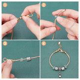 6Pcs 2 Style Brass European Style Bracelet Making, Golden, 3pcs/style