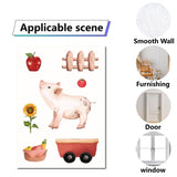 8 Sheets 8 Styles PVC Waterproof Wall Stickers, Self-Adhesive Decals, for Window or Stairway Home Decoration, Rectangle, Farm Animal, 200x145mm, about 1 sheets/style