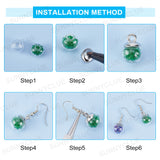 DIY Dangle Earring Making Kits, Including Glass Globe Beads, Glass Seed Beads, Plastic Bead Cap Pendant Bails, 304 Stainless Steel Stud Earring Findings, Brass Earring Hooks, Platinum & Stainless Steel Color, 2mm, Hole: 1mm