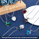April Glass Urn Pendant Necklace DIY Making Kit, Including 1Pc Heart Glass Urn Pendant with Always On My Mind Forever In My Heart, 1Pc 304 Stainless Steel Women Chain Necklaces, 1 set Stainless Steel Mini Funnel, Silver, Pendant: 33x21.5x11.5mm, Hole: 5mm