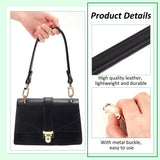 Leather Bag Straps, with Alloy Swivel Clasps, Purse Making Supplies, Black, 45x2.2cm
