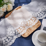 Cotton Lace Embroidery Flower Fabric, for Tablecloth Clothing Accessories, White, 20x0.1cm, 3 yards/bag