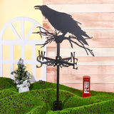 Crow Iron Wind Direction Indicator, Weathervane for Outdoor Garden Wind Measuring Tool, Electrophoresis Black, 285x345x18mm