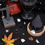 30Pcs 15 Style Alloy Enamel Pendants, for Halloween, Ghost & Pumpkin, Mixed Color, 12.5~26.5x12~23x1.2~3mm, Hole: 1.5~2mm, 2pcs/style