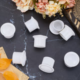 Plastic Curtain Rod Head, Column Drapery Pole Finials, Column, White, 41x33mm, Inner Diameter: 28mm