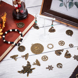 Tibetan Style Alloy Gear Pendants, Mixed Shapes, Antique Bronze, 13.5~43x13.5~39x1~5mm, Hole: 1.5~3mm, 58pcs/box