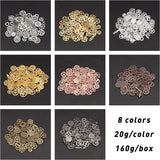 Zinc Alloy  Open Back Bezel Cabochons, Gear, For DIY UV Resin, Epoxy Resin Jewelry Making, Cadmium Free & Lead Free, Mixed Color, 7~18x7~19x~1~2mm, 8 colors, 20g/color, 160g/box.