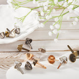 100Pcs 4 Colors Iron Brads, Scrapbooking, Photo Album, Embellishment Wedding Supplies, Children Puppy Dolls Decoration, DIY Paper Cards, Mixed Color, 24.5x14.5mm, Pin: 3.5mm, 25pcs/color