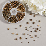 Brass Spacer Beads, Round, Antique Bronze, 2.4mm/3mm/4mm/5mm/6mm, Hole: 0.8~3mm, about 1190pcs/box