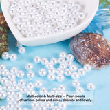 Acrylic Imitation Pearl Beads, No Hole, Round, White, 6mm, about 600pcs/box