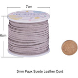 Faux Suede Cord, Faux Suede Lace, Silver, 3x1mm, about 30m/roll