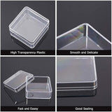 Plastic Bead Containers, Square, Clear, 6x6x3cm, Inner Diameter: 5.6x5.6cm, 10pcs/box