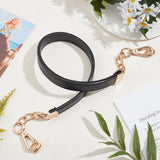 Imitation Leather Bag Handles, with Alloy Swivel Clasps, for Bag Straps Replacement Accessories, Black, 62.5x1.9x0.45cm