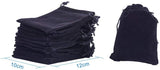 Rectangle Velvet Pouches, Drawstring Bags, Gift Bags, Black, 12x10cm, 50pcs/set