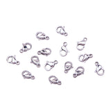 304 Stainless Steel Lobster Claw Clasps, Stainless Steel Color, 9x5x2.5mm, Hole: 1mm, about 100pcs/box