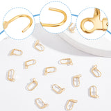 50Pcs Brass Leverback Earring Findings, with Horizontal Loops, Golden, 16.5x11x4mm, Pin: 0.7mm, Hole: 1.8mm