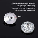 Acrylic Rhinestone Buttons, 2-Hole, Faceted, Flat Round, Crystal, 13x3.5mm, Hole: 1.6mm