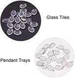 DIY Jewelry Making, with 304 Stainless Steel Pendant Cabochon Settings and Clear Glass Cabochons, Oval, Stainless Steel Color, ray: 18x13mm, 23x14x1mm, Hole: 2.5mm, 20pcs/box