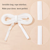 Satin Wedding Dress Back Tie Rope, White, 15~16mm, about 3.83 Yards(3.5m)/Strand