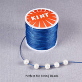 Round Waxed Polyester Cords, Twisted Cord, Blue, 0.5mm, about 106m/roll