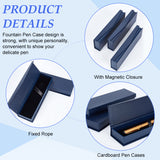 Cardboard Pen Cases, Fourtain Pen Box, with Magnetic Closure, Office & School Supplies, Rectangle, Dark Blue, 170x53x25mm