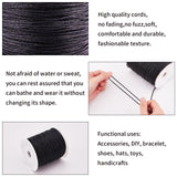 Waxed Cotton Cord, for Jewelry Making, Black, 1mm, about 200yards/roll