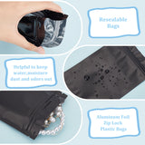 Aluminum Foil Zip Lock Plastic Bags, Resealable Bags, Black, 15x10cm, Inner Diameter: 10.7x9cm, Unilateral Thickness: 3.1 Mil(0.08mm)