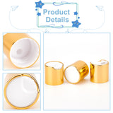 Aluminized Plastic Press Caps, Replacement Disc Top, Dispensing Lotion Bottle Closure, Column, Gold, 28x28mm, Inner Diameter: 24mm