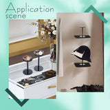 3Pcs 3 Sizes Acrylic Display Stand Risers, for Photo Frame, Jewelry Display, Flat Round, Black, 7.6x12~16.5cm, 1 size/pc