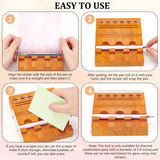 Rectangle Wood Sublimation Pen Pincherr, Pen Pinch Clamp for Sublimation Pens Blank & Vinyl Stickers, with Acrylic Plate, Dark Orange, 150x129x45mm, Hole: 12mm