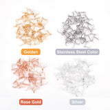 160Pcs 4 Colors 304 Stainless Steel Ice Pick Pinch Bails, Mixed Color, 8x7.5x3mm, Hole: 1.6mm, Pin: 1mm, 40pcs/color
