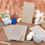 Knitting Tools, Including 12Pcs Cardboard Weaving Looms, 24Pcs Large Eye Plastic Sewing Needles, Mixed Color, Loom: 33x16.5x0.2cm, Needle: 92x6x3mm & 71x4x3mm