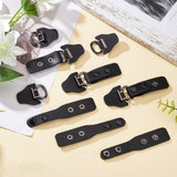 DIY Sweater Connection Buckle, Imitation Leather Buckle, with Zinc Alloy Clasp, Black, 48.5x36.5x8.5mm, Hole: 9.5mm, 6 sets/box