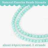 2 Strands Natural Malaysia Jade Beads Strands, Imitation Amazonite, Round, Dyed, 6mm, Hole: 0.8mm, about 64pcs/strand, 15 inch