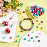 300Pcs 15 Colors Baking Painted Drawbench Glass Beads, Round, Mixed Color, 8~8.5mm, Hole: 1.5mm, 20Pcs/color