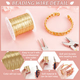 1 Roll Round Copper Wire, for Jewelry Making, Light Gold, 26 Gauge, 0.4mm, about 393.70 Feet(120m)/Roll