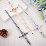 3Pcs 3 Colors Chinese Style Alloy Sword Hair Sticks, Hair Accessories for Woman, Mixed Color, 205x43x6.5mm, 1pc/color