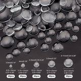 100Pcs 5 Style Transparent Glass Cabochons, Dome Cabochon for Cameo Photo Pendant Jewelry Making, Clear, 9.5~25x3.5~7mm, 20pcs/style